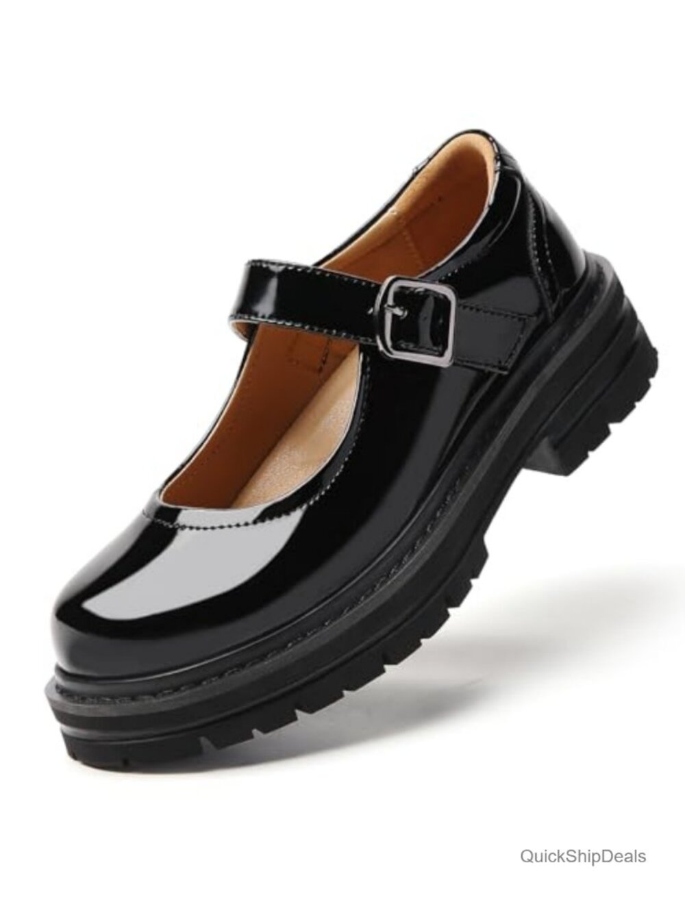 Women's Chunky Platform Mary Jane Oxford Shoes Faux Leather Buckle